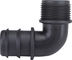 Ferrures de coude masculines noires d'irrigation de connecteurs de tuyauterie d'irrigation Dn1 » X 1/2 »