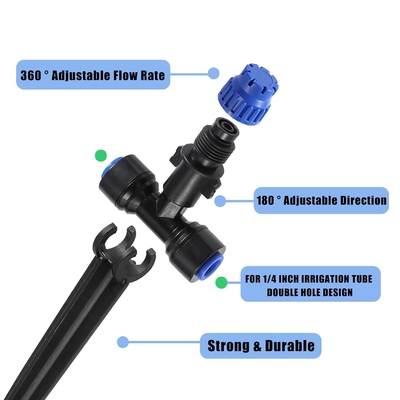 Système d'eau réglable à 360 degrés goutte-à-goutte pour tubes 1/4 pouce Quick Connect